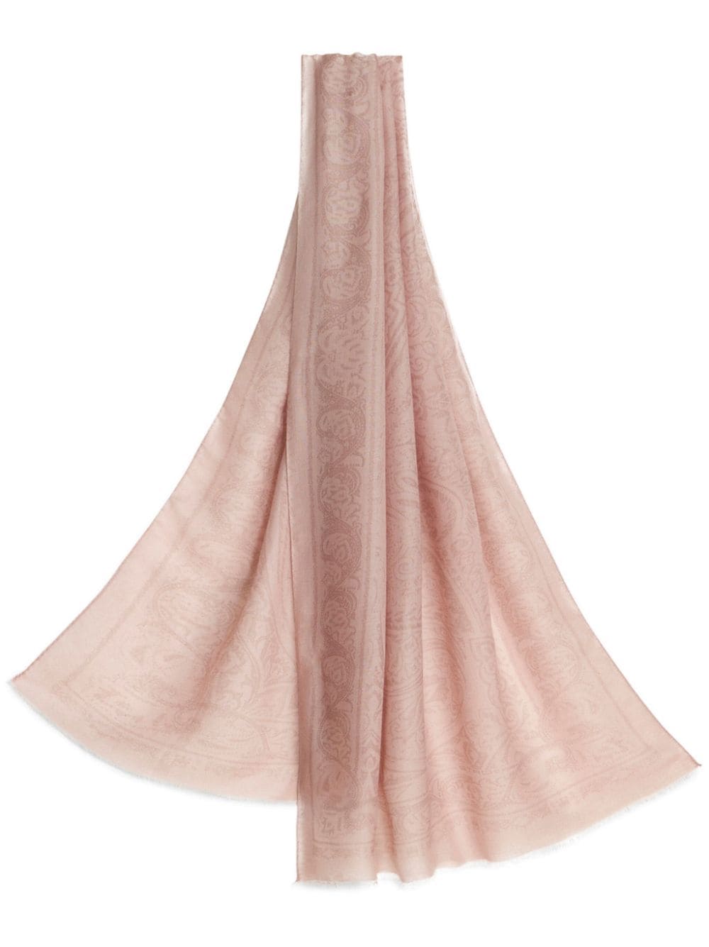 ETRO paisley-jacquard frayed scarf - Pink