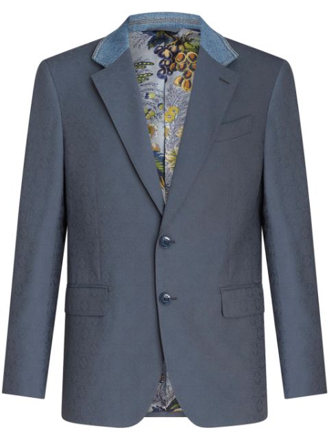 ETRO patterned-jacquard panelled blazer Men