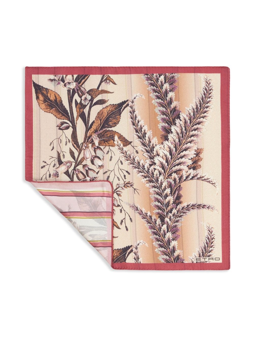 ETRO Zijden pochet met bloemenprint Roze