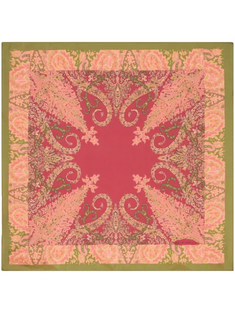 ETRO pañuelo de bolsillo de seda con estampado gráfico