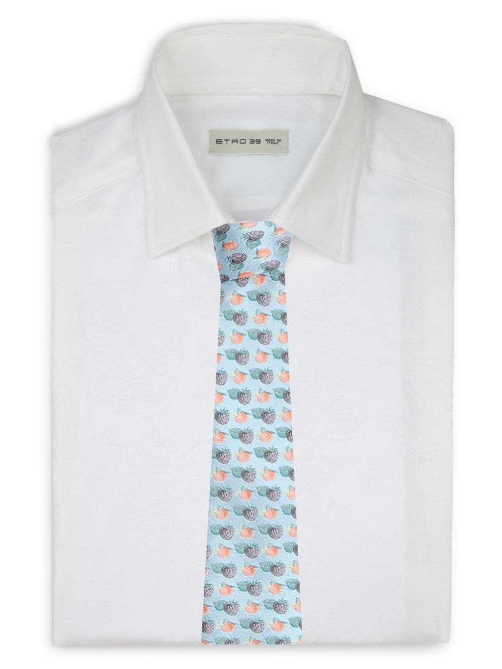 Shop Etro Patterned-jacquard Silk Tie In Blue
