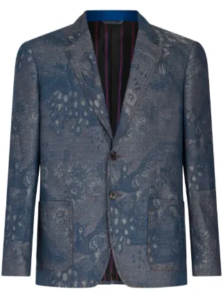 ETRO パターンジャカード デニムジャケット | ブルー | FARFETCH JP