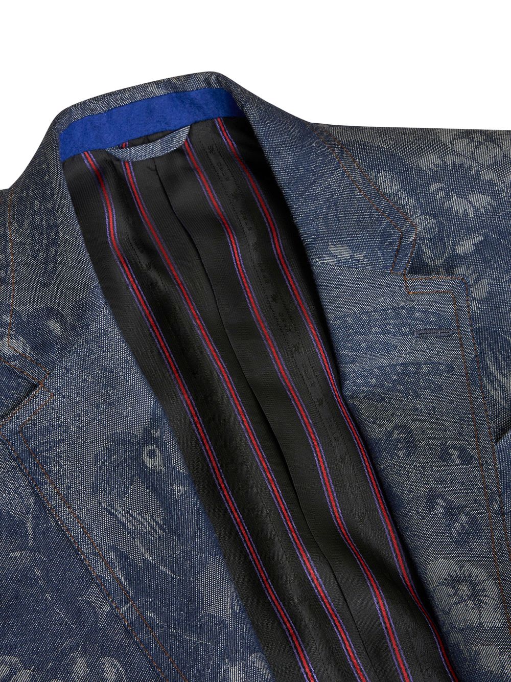 ETRO patterned-jacquard denim blazer Men