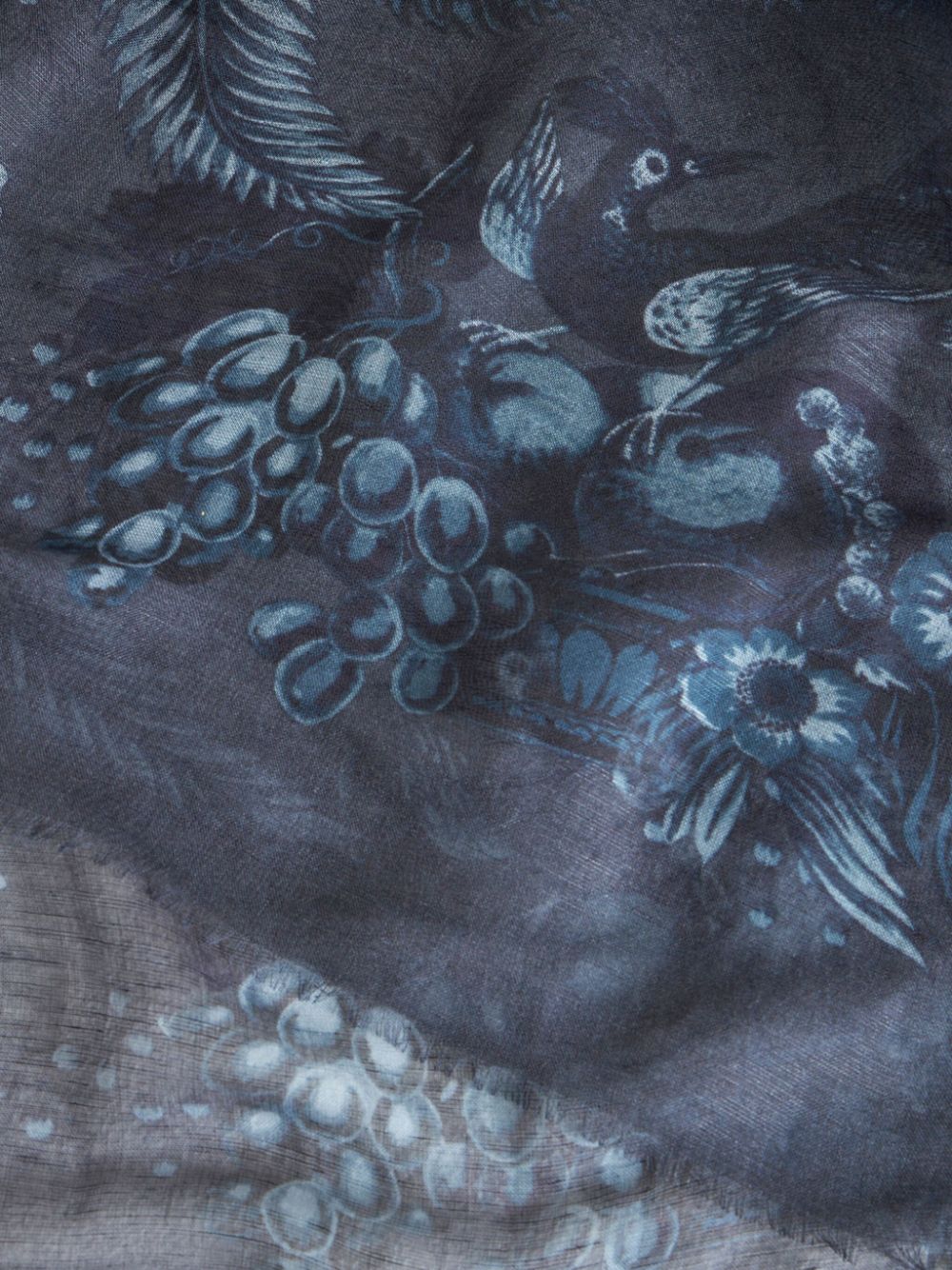 Shop Etro Graphic-print Semi-sheer Scarf In Blue