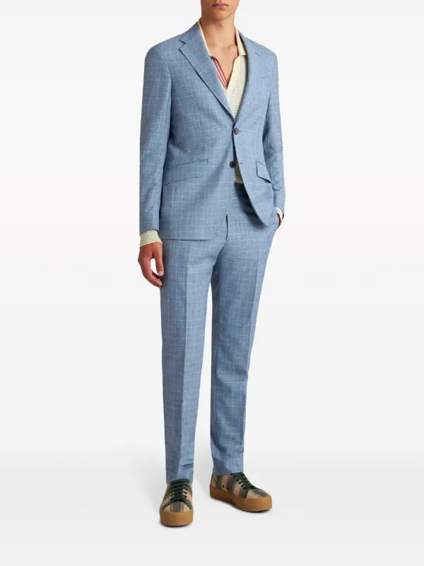 ETRO Checked single breasted Suit Farfetch