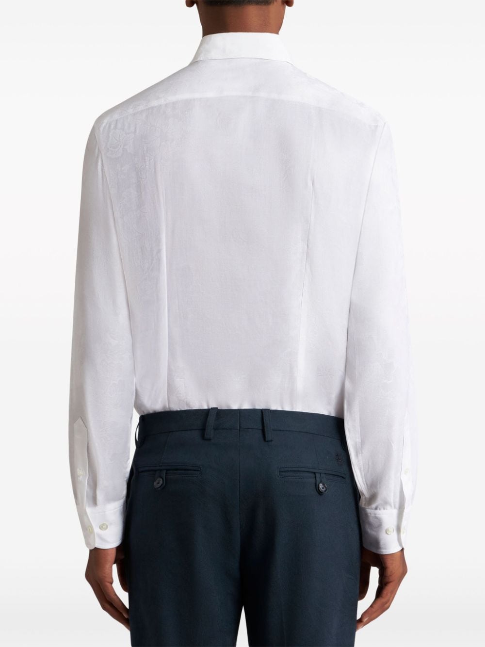 Shop Etro Jacquard Cotton Shirt In White