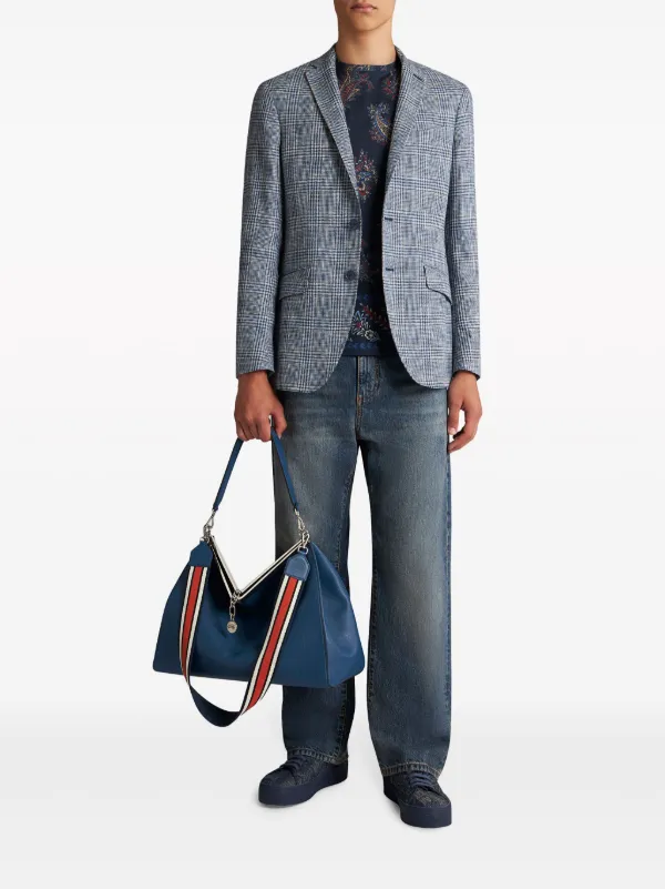 ETRO ハウンドトゥースチェック ジャケット | ブルー | FARFETCH JP