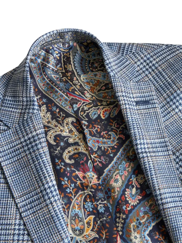 ETRO ハウンドトゥースチェック ジャケット | ブルー | FARFETCH JP