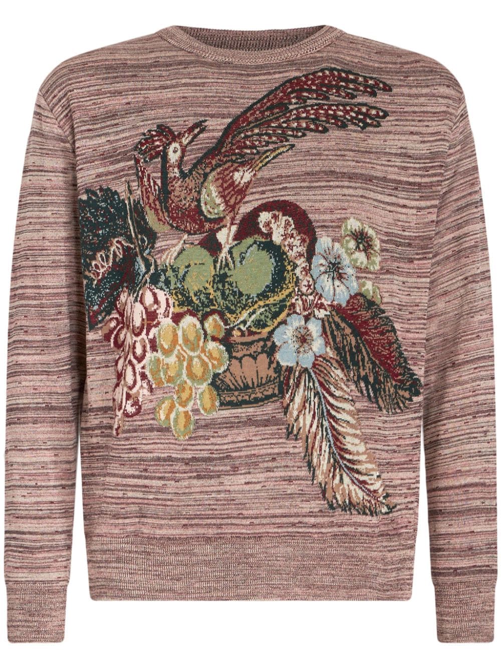 Etro Motif-print Striped Jumper In Pink