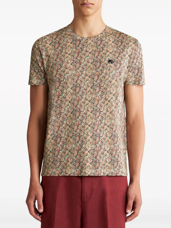 日本未入荷 関税込 エトロ Tシャツ パームツリープリント ロゴ ETRO パームツリープリント Tシャツ | オレンジ | FARFETCH JP