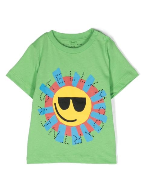 Stella McCartney Kids t-shirt crop Sun à logo imprimé