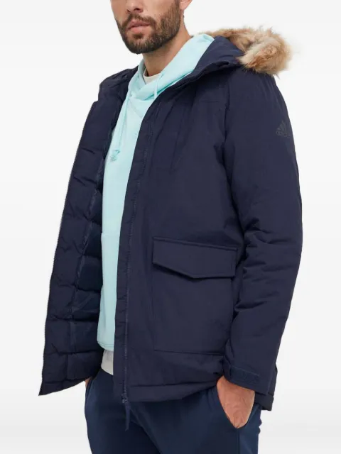 adidas faux-fur hooded jacket