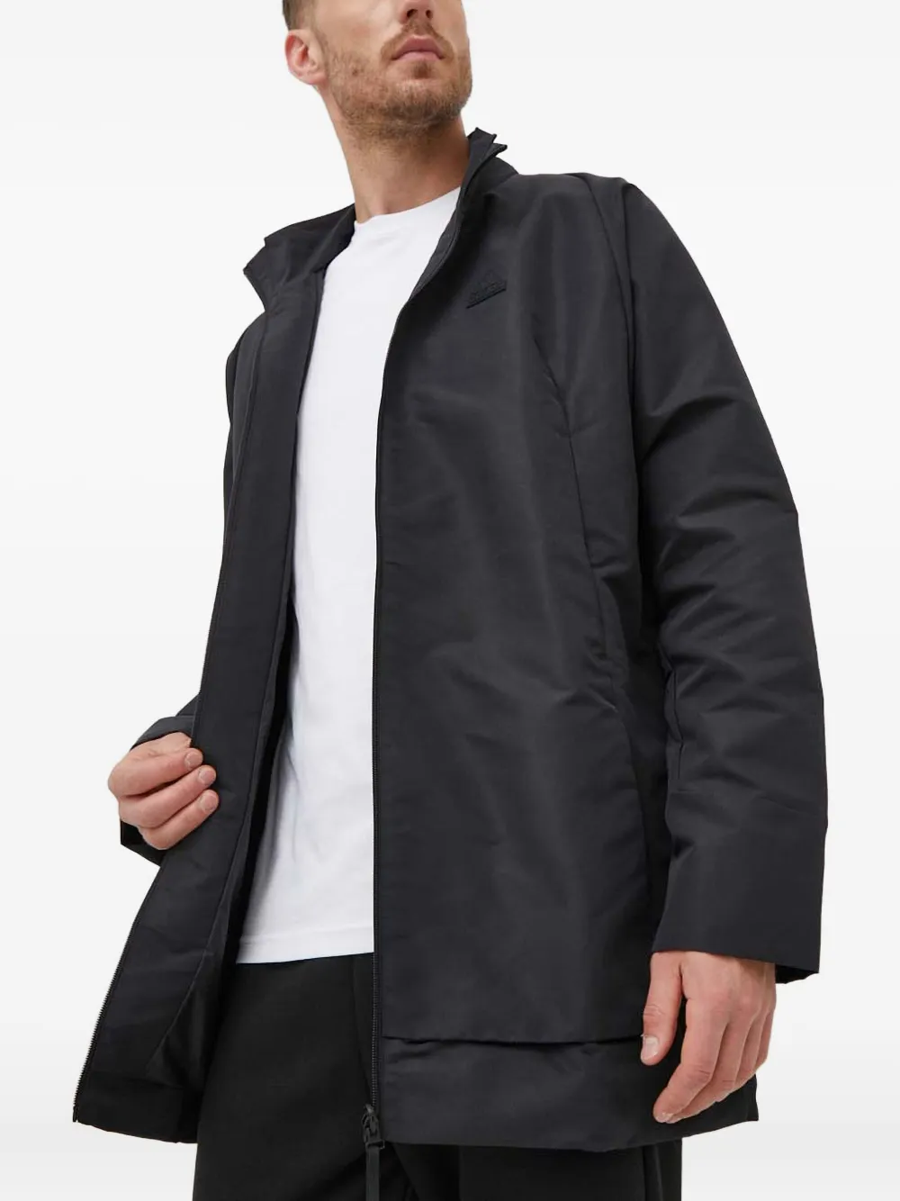adidas logo-plaque zip-up jacket | Black | Image 1