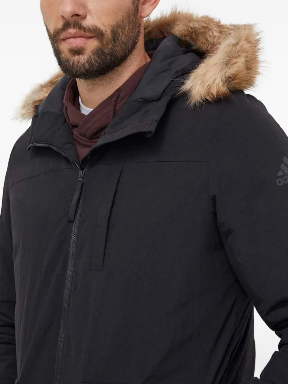 adidas Parka met capuchon Zwart