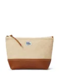 Ralph Lauren RRL leather-trim canvas clutch bag - Neutrals