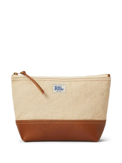 Ralph Lauren RRL leather-trim canvas clutch bag