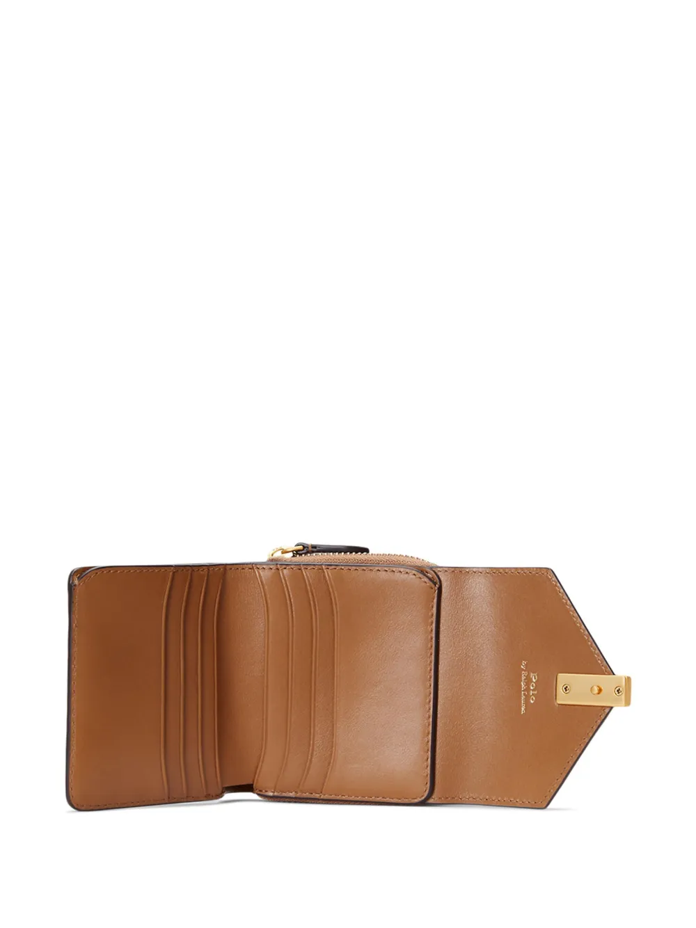 Polo Ralph Lauren Logo-plaque Leather Wallet In Brown