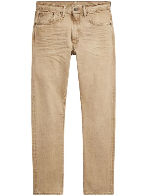 RRL ベージュ　デニム Ralph Lauren RRL ハイウエスト スリムジーンズ | ニュートラル