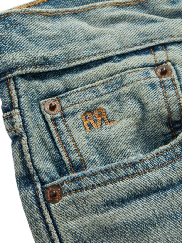 Ralph Lauren RRL フェイデッド ストレートジーンズ | ブルー