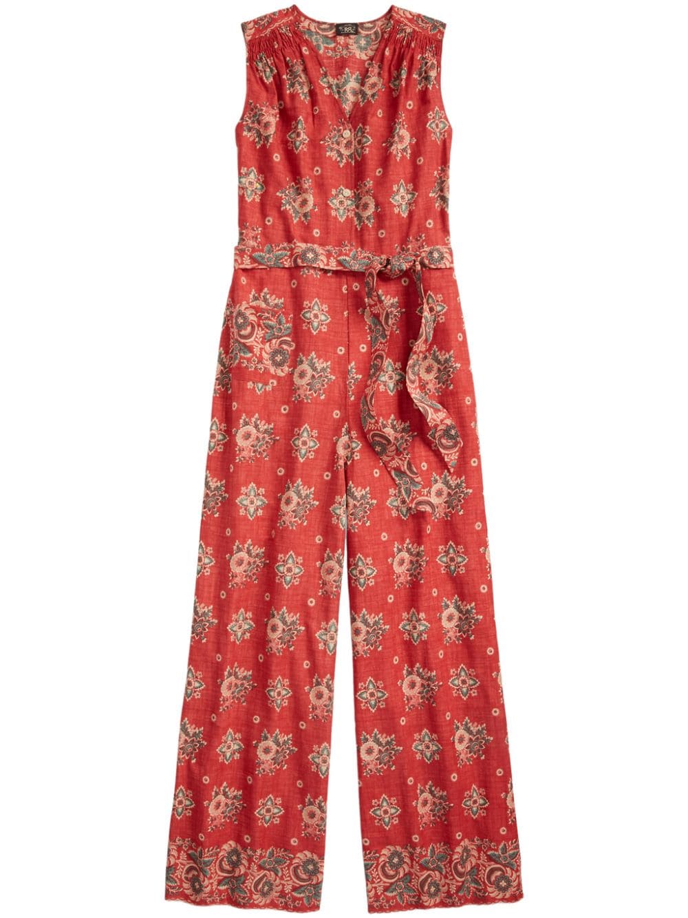 floral-print cotton jumpsuit