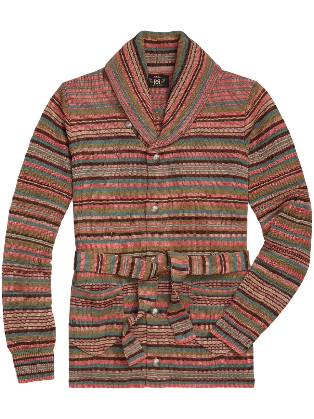 Lydia striped belted cardigan