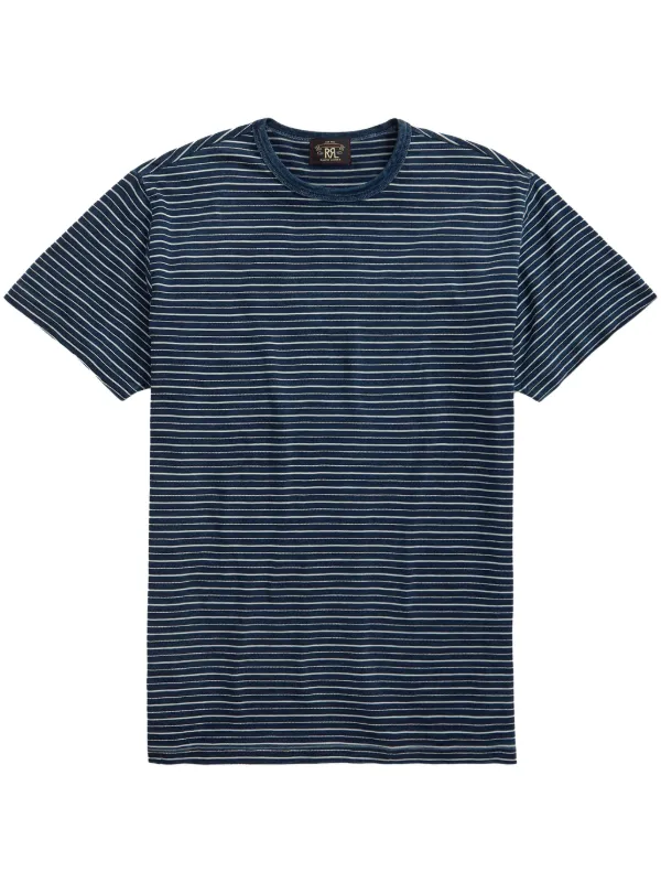 Ralph Lauren RRL stripe-print Cotton T-shirt | Blue | FARFETCH