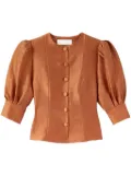 DESTREE Jasper plissé blouse - Brown
