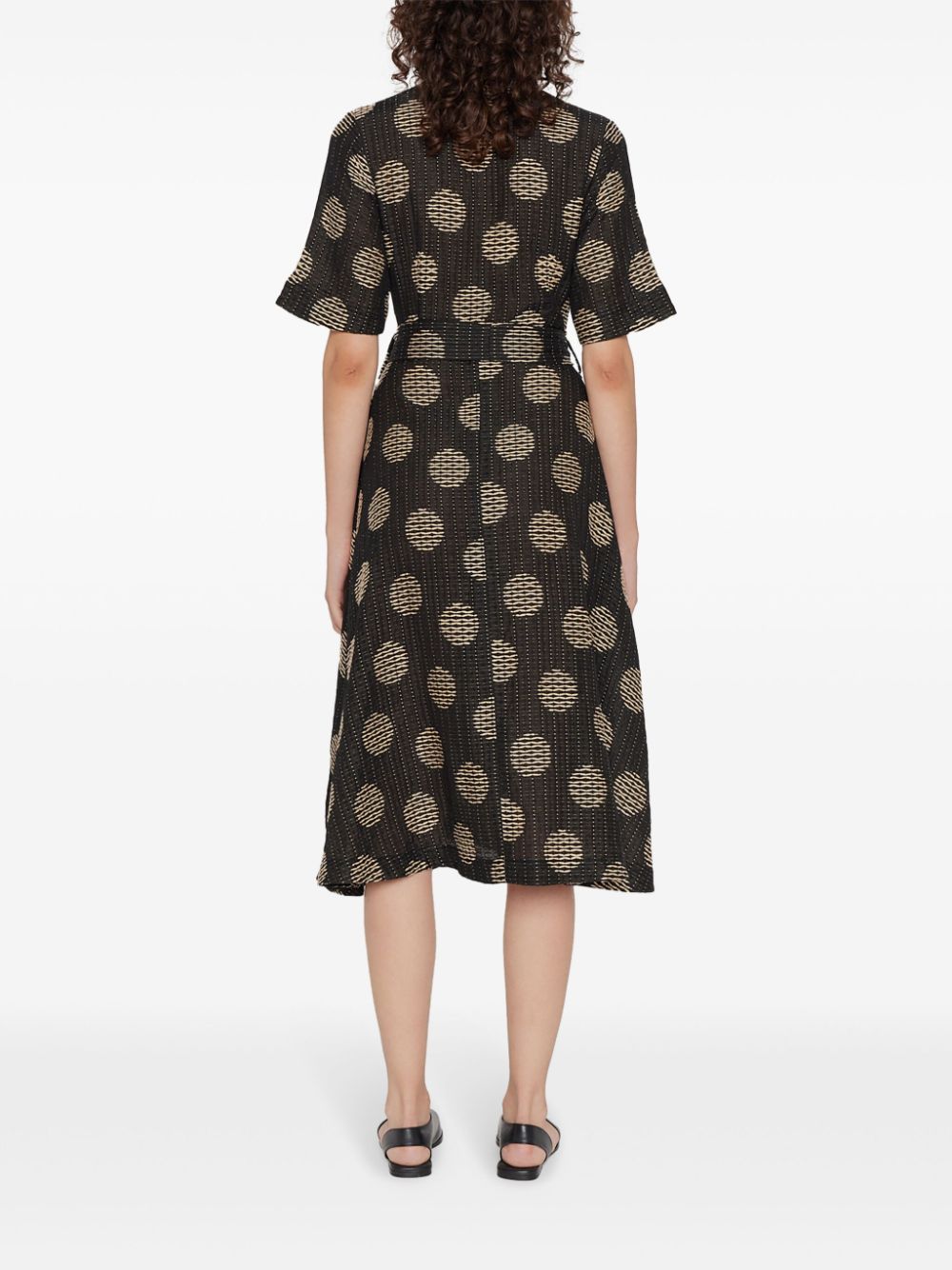 Shop D'estree Lee Polka-dot Midi Dress In Black