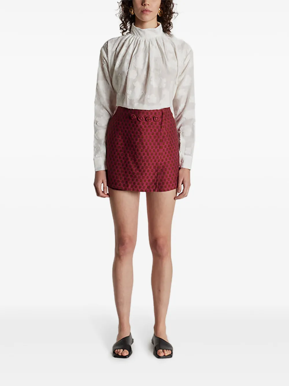  Destree Jean Checked Miniskirt - Red 