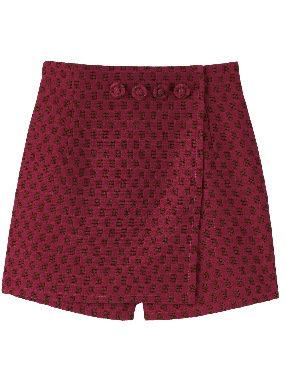 DESTREE Minigonna Jean a quadri - Rosso