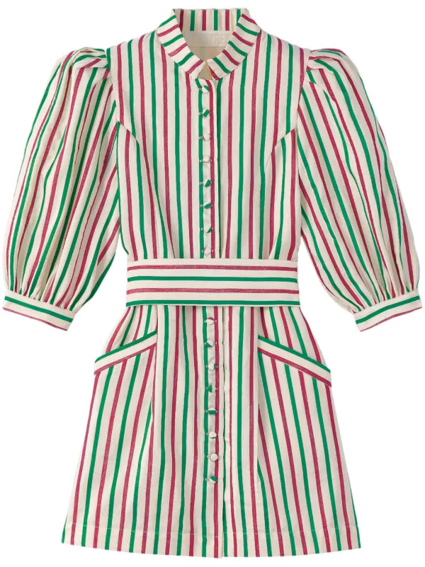 DESTREE Amoako stripe-print Dress | Pink | FARFETCH PL