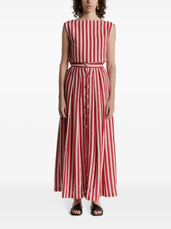 DESTREE Richard Striped Crop Top | Red | FARFETCH