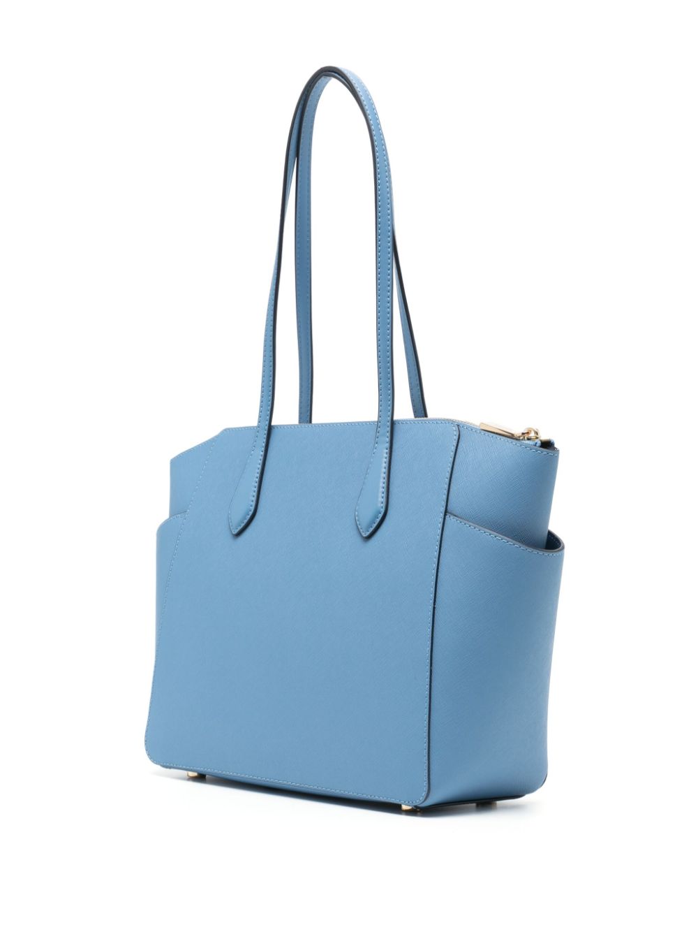 Shop Michael Kors Medium Marilyn Leather Tote Bag In Blue