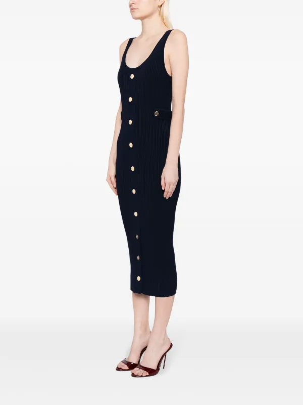 Michael Kors ribbed-knit Buttoned Midi Dress - Farfetch