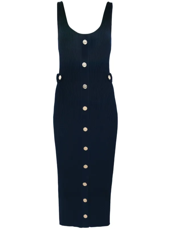 Michael Kors ribbed-knit Buttoned Midi Dress - Farfetch