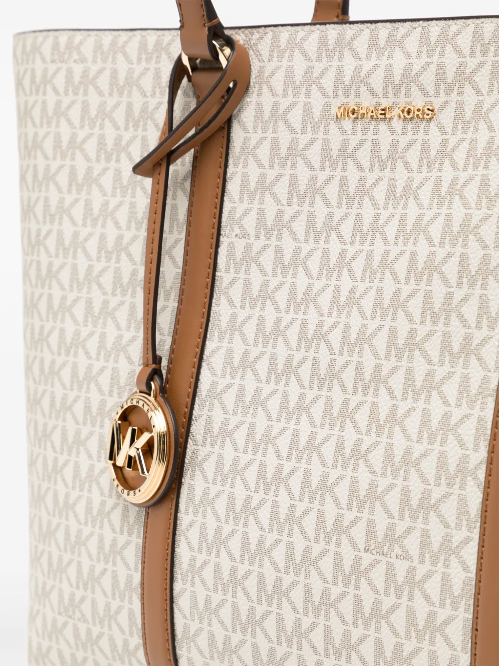 Michael Kors Large Temple Tote Bag In Neutrals