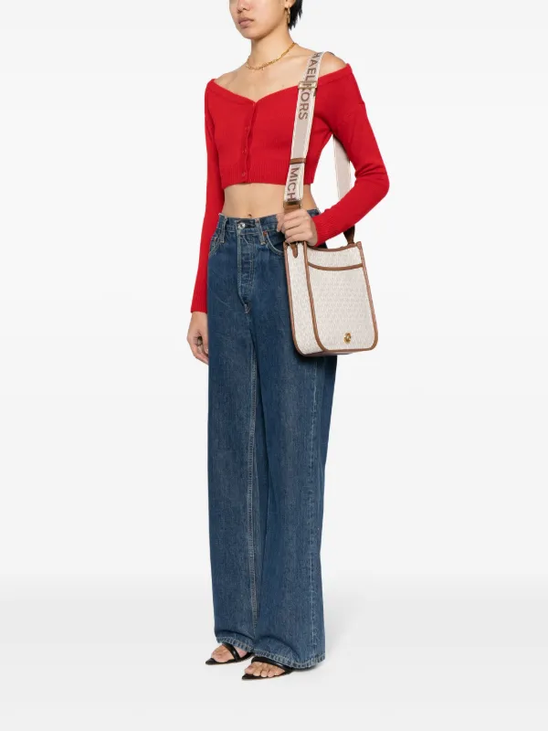 Michael Kors Large Luisa Canvas Crossbody Bag | Brown | FARFETCH