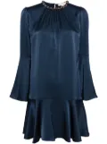 Michael Kors chain-trim satin minidress - Blue