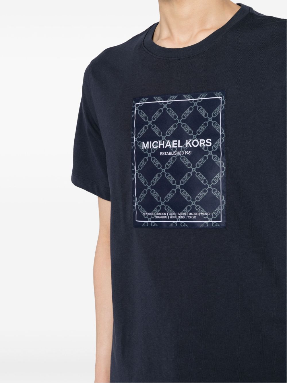 Shop Michael Kors Empire Cotton T-shirt In Blue