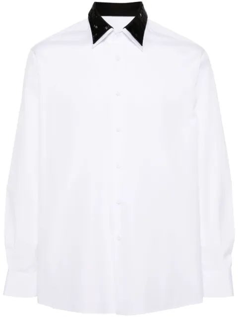 Prada beaded-collar cotton shirt