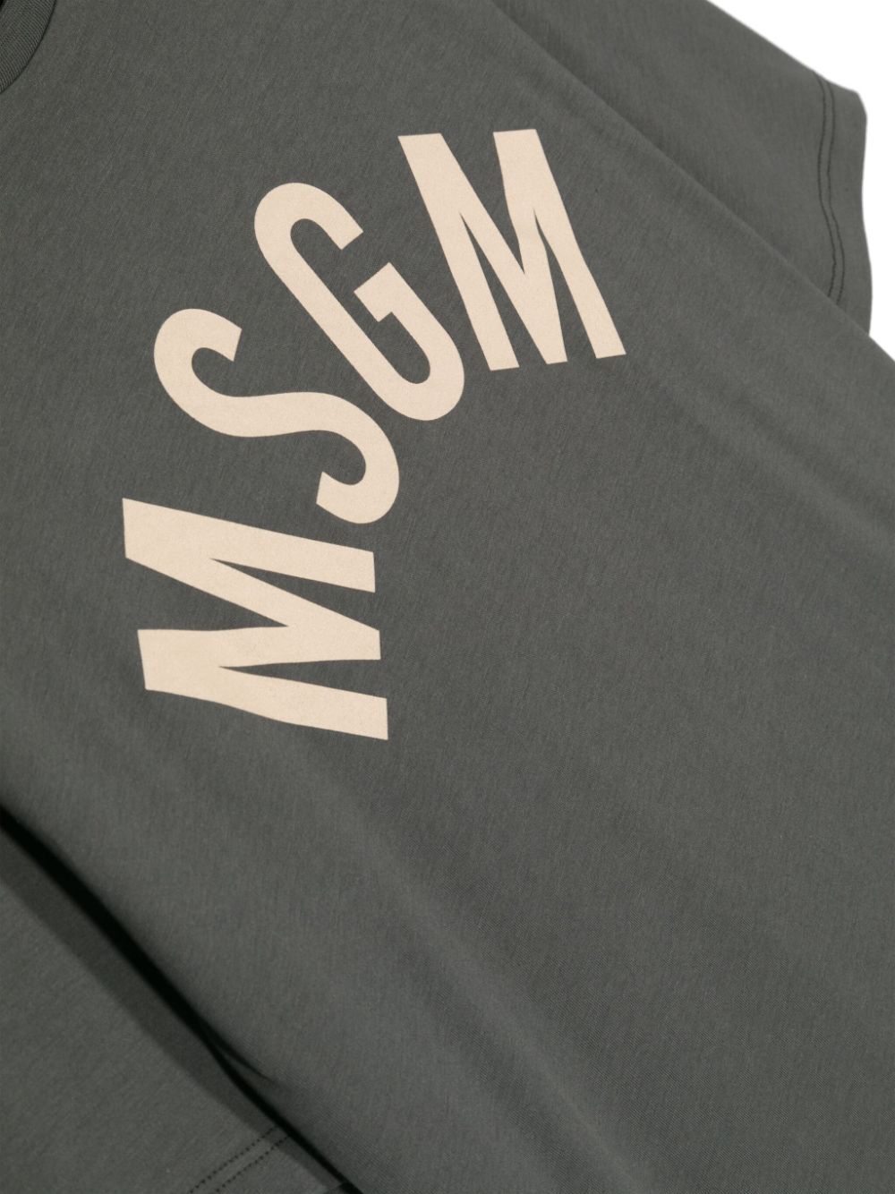 Shop Msgm Logo-print T-shirt In Grey