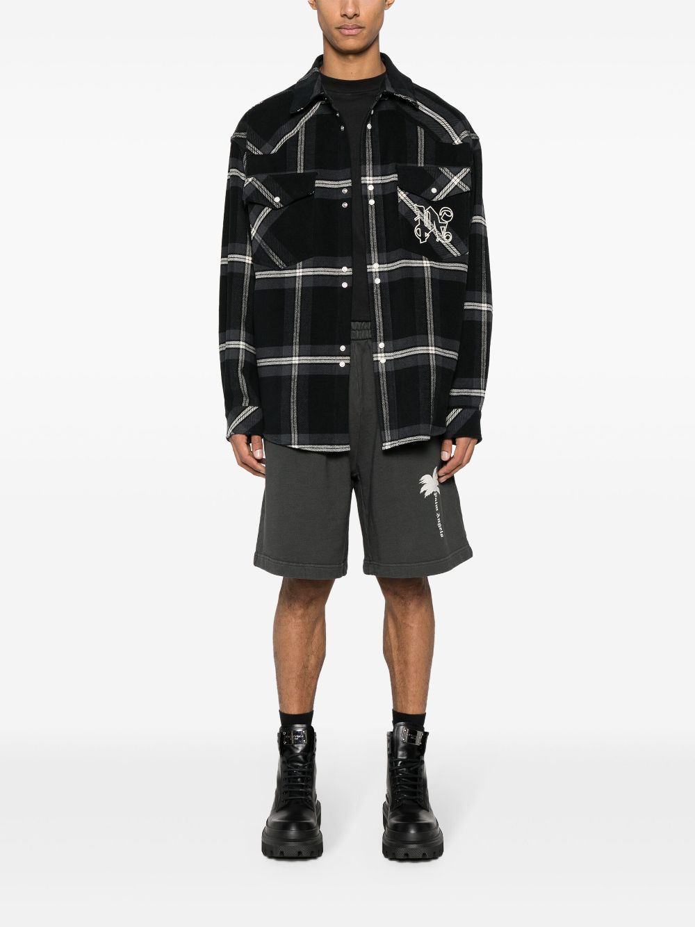 Palm Angels Plaid Flannel Shirt Jacket - Farfetch