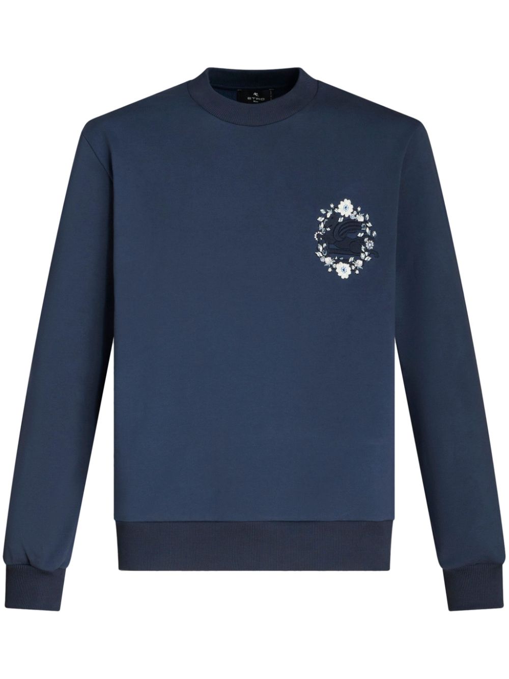 ETRO Pegaso-embroidered cotton sweatshirt - Blue