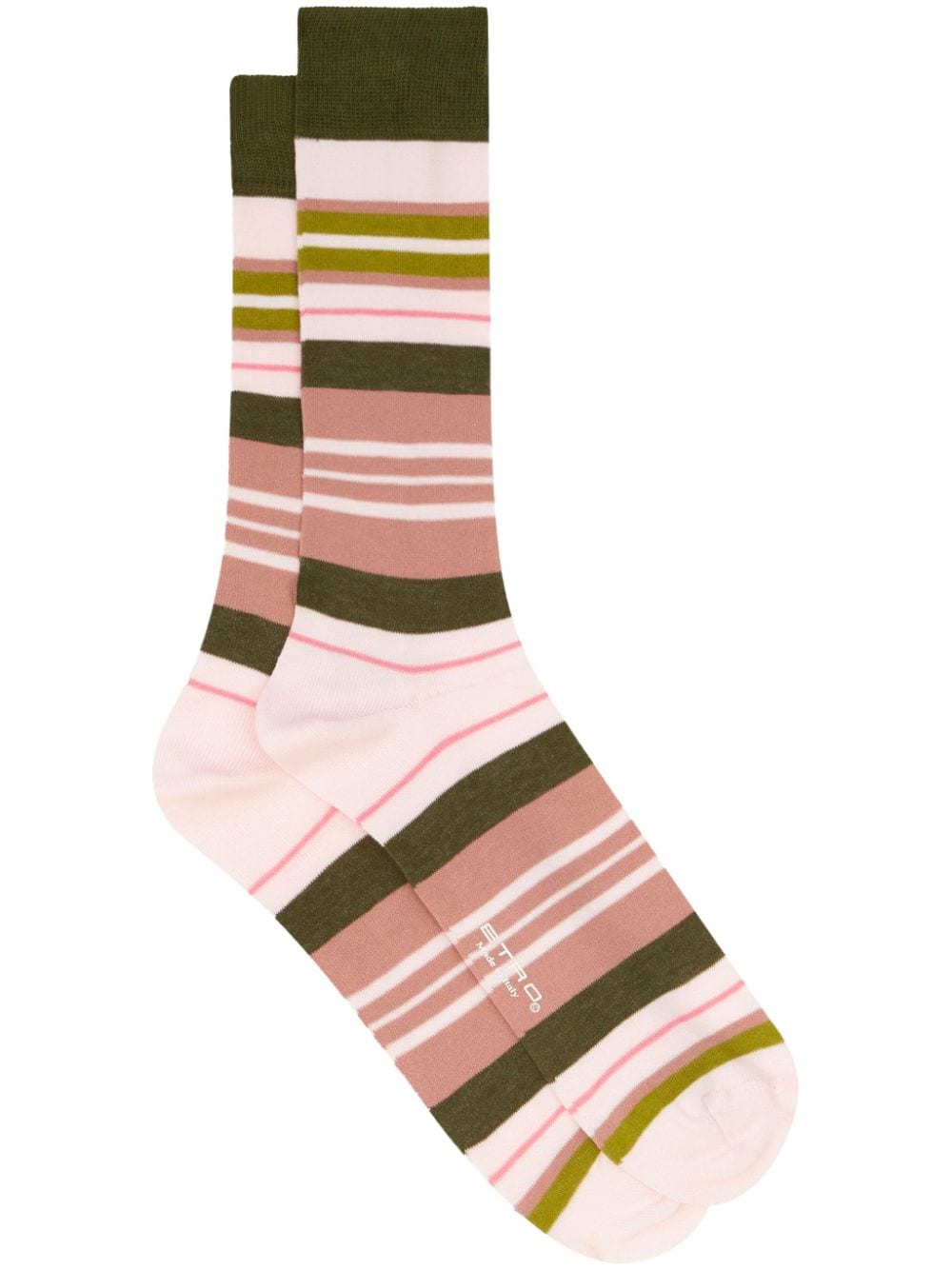 Etro Logo-print Striped Socks In Multi