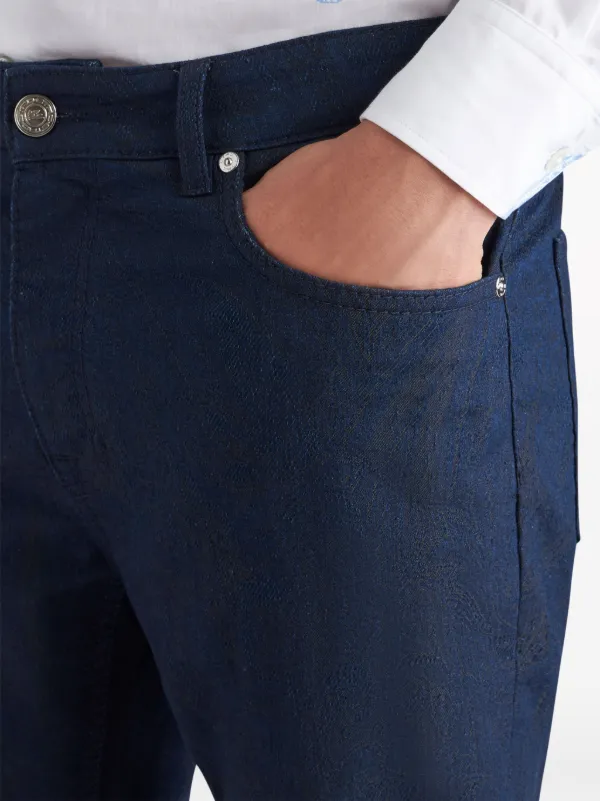 ETRO logo-patch straight-leg Jeans | Blue | FARFETCH GE