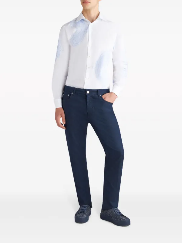 ETRO logo-patch straight-leg Jeans | Blue | FARFETCH GE