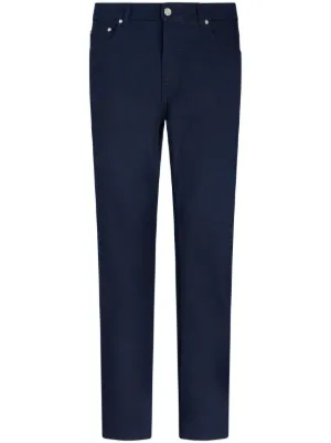 ETRO patterned-jacquard slim-cut Jeans | Black | FARFETCH SG