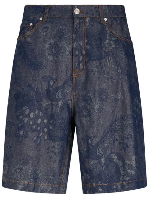 ETRO jacquard denim bermuda shorts