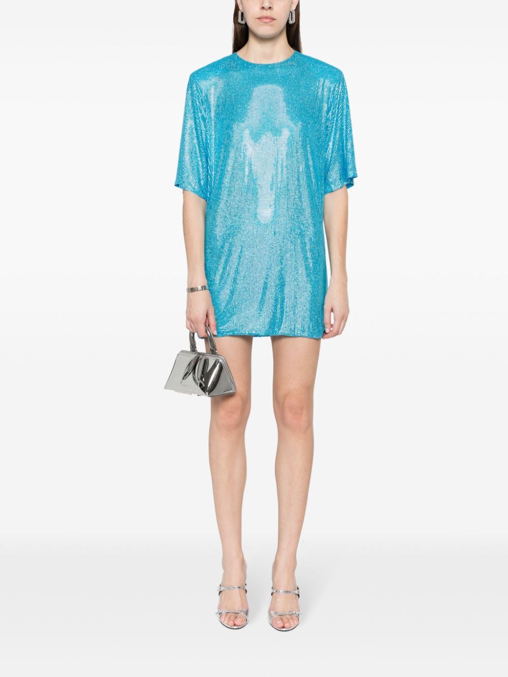 Shop Giuseppe Di Morabito Crystal-embellished T-shirt Dress In Blau