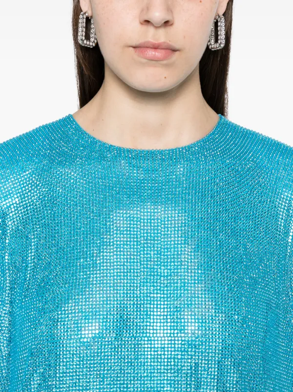 Tシャツ・カットソー GIUSEPPE DI MORABITO Embellished mesh t-shirt dress Giuseppe Di Morabito crystal-embellished T-shirt Dress